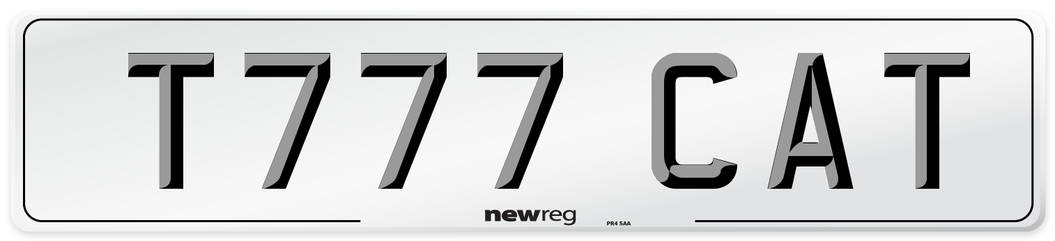 T777 CAT Number Plate from New Reg